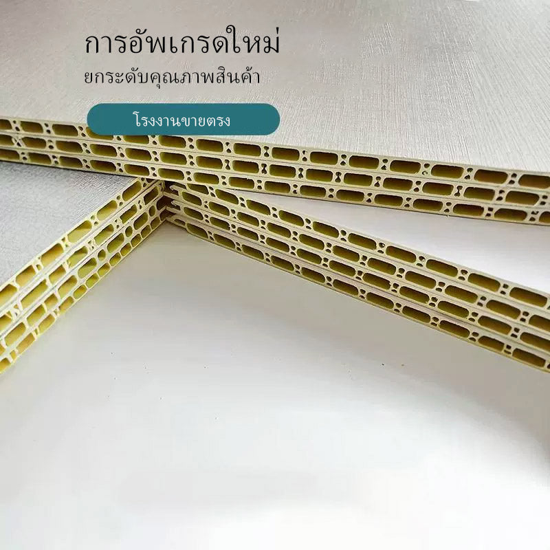 แผงผนังตกแต่ง   แผ่นตกแต่งลายไม้เนื้อแข็งระดับพรีเมียม แต่งผนัง แผ่นเพดาน ติดตั้งเร็ว ทนต่อการกระแทกและแรงกด