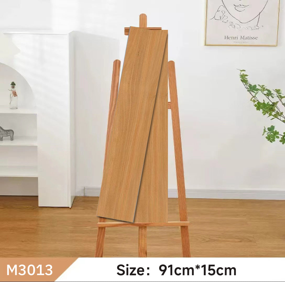 สติกเกอร์พื้นลายไม้  แผ่นติดตกแต่ง PVC แบบติดเอง กันไฟ กันน้ำ กันลื่น กาวแรงมาก ตัดง่าย ติดตั้งที่มุมได้ง่าย